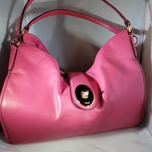 Hot Pink Coach Leather Handbag